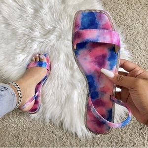 Tye dye sandals